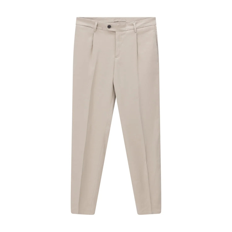 PROFUOMO Freizeithose Chinohose aus Leinenmix beige