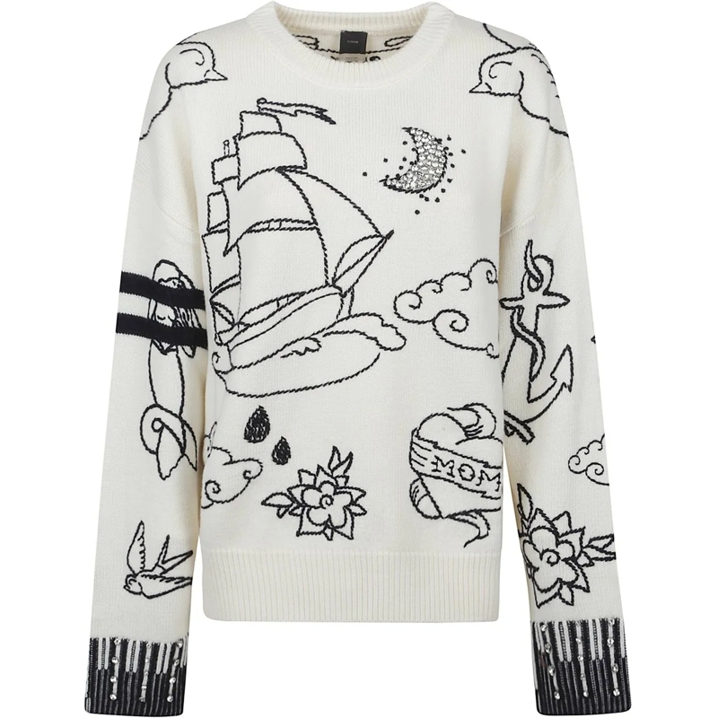 Pinko  Andros Round Neck Sweater White weiß