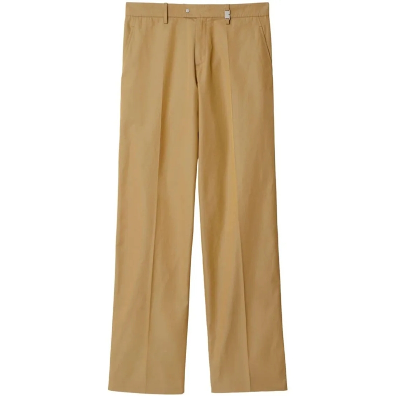 Burberry Anzugshose Tailored Straight-Leg Trousers With Pressed Crease Brown