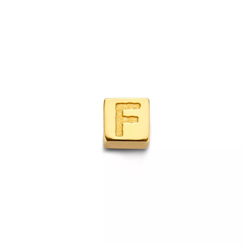 Isabel Bernard Pendentif F Gold Le Carré Felie 14 Karat Cube Charm Gold