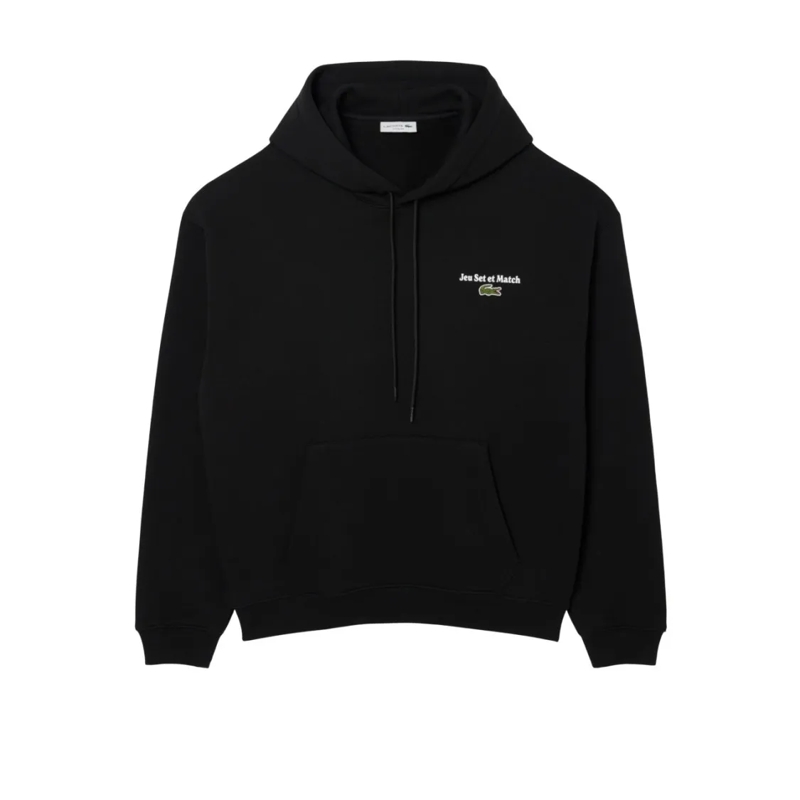Lacoste  Organic Cotton Fleece Sweatshirt With Tennis-Inspi Black