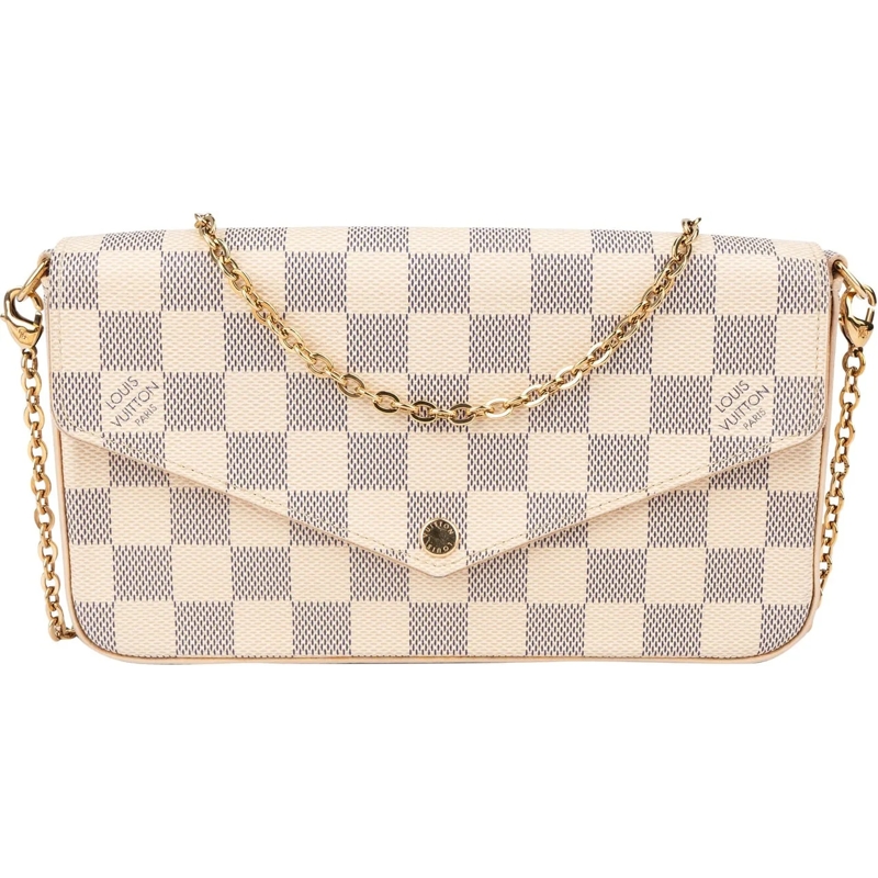 Louis Vuitton Schultertasche Louis Vuitton Damier Azur Felicie Crossbody Bag weiß