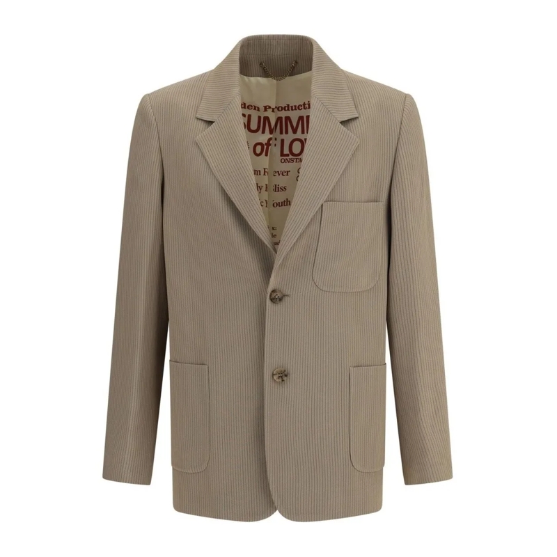 Golden Goose Blazer Structured Beige Jacket With Classic Design Brown