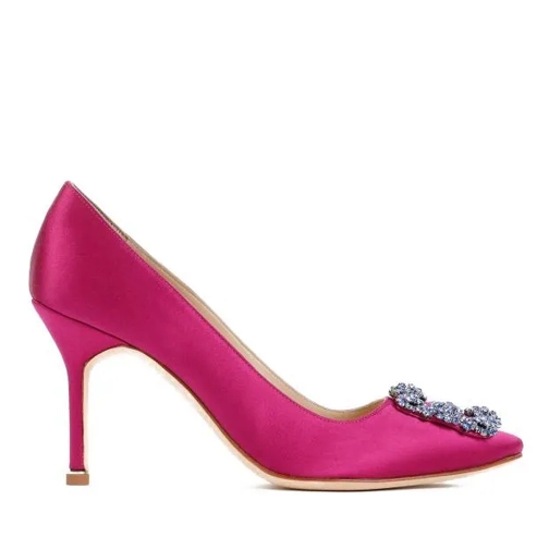 Manolo Blahnik Pump Pink Satin Hangisi 090 Pump Pink