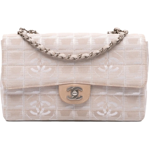 Chanel Sac à bandoulière 2002-2003 Medium New Travel Line Nylon Single Flap braun