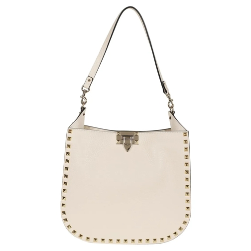 Valentino Schoudertas Hobo Bag Rockstud Neutrals