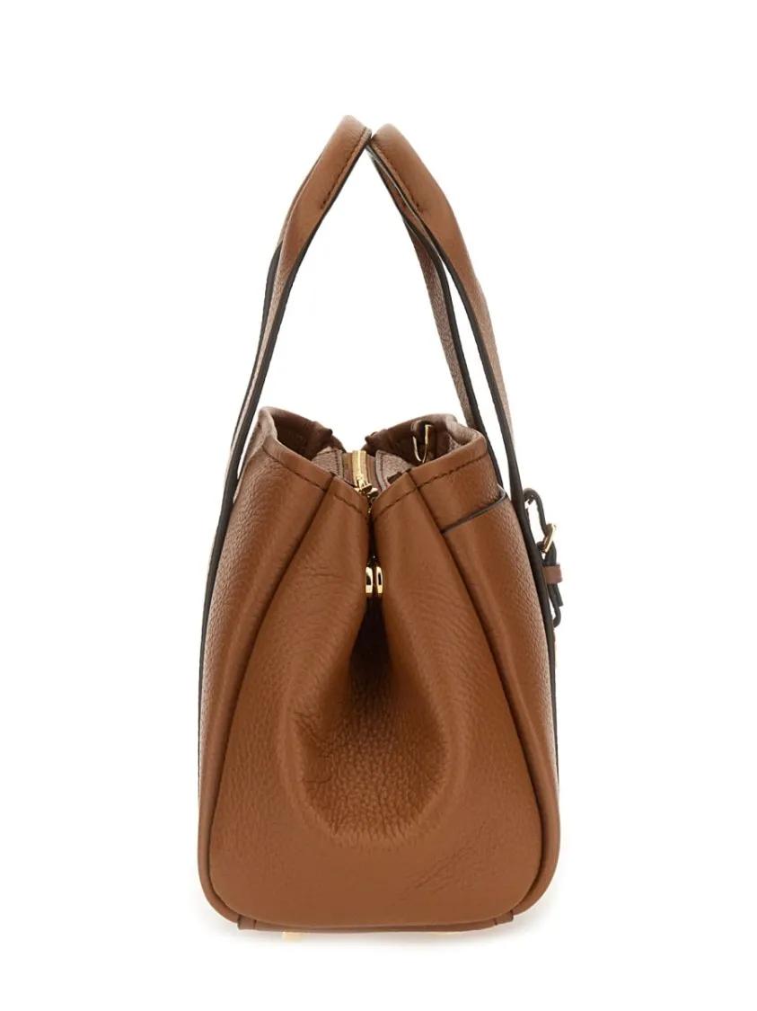 Michael Kors Hobo bags Structured Pebbled Leather Handbag With Dual Handl in bruin
