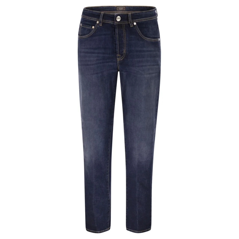 Peserico Jeans 5-Pocket Stretch Cotton Twill Denim Blue