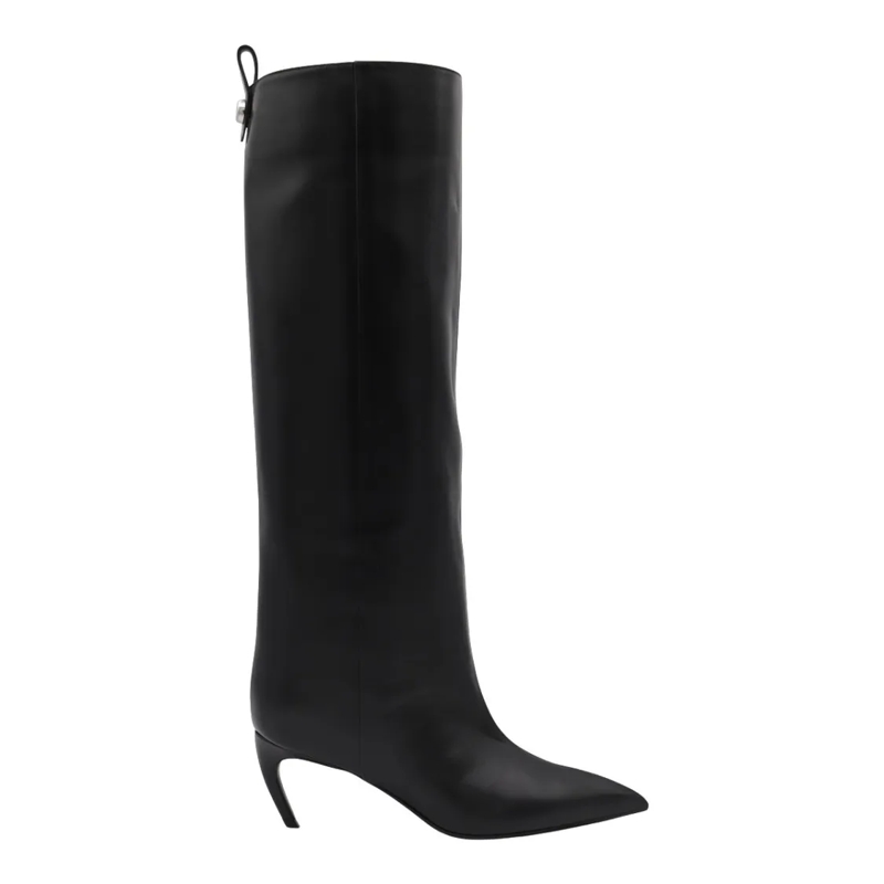 The Attico Stiefel Knee-High Boots With Pointed Toe Black
