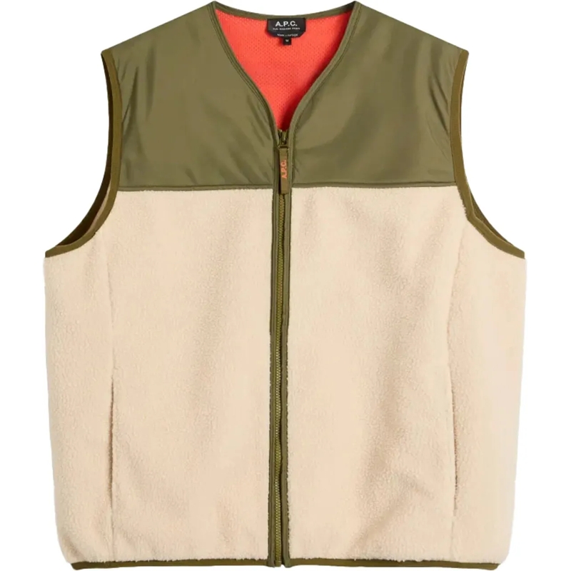 A.P.C.  gilet khaki en beige beige
