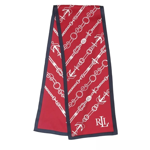 Lauren Ralph Lauren Eileen Oblong Scarf Silk Orient Red Tunn sjal