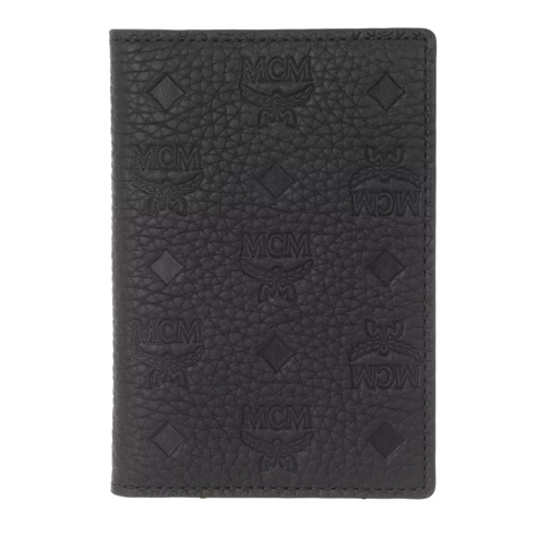 MCM Tavel Leather U-C7 2Fd Mini Card Wallet Black Card Case
