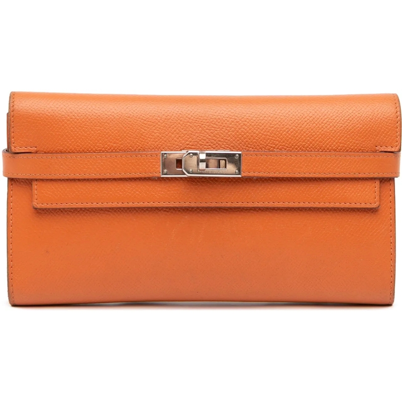 Hermès Porte-monnaie Epsom Kelly Longue Wallet orange