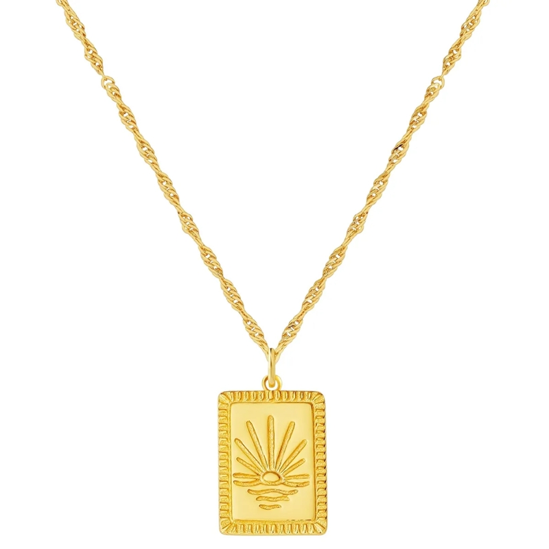 Glanzstücke München Mittellange Halskette Sterling Silber Halskette Sonnenuntergang gold