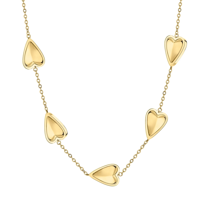 Liebeskind Berlin Mittellange Halskette Edelstahl Metal Heart gold