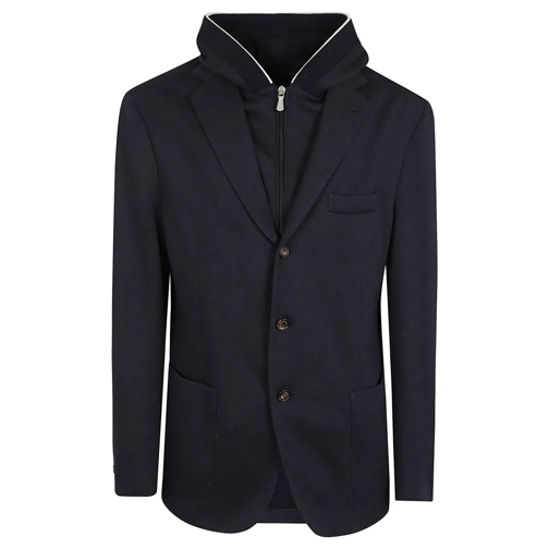 Eleventy Blazer Cotton Cashmere Blend Jacket Blue