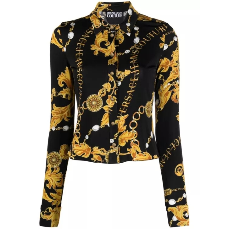 versace jeans couture long sleeve shirt black