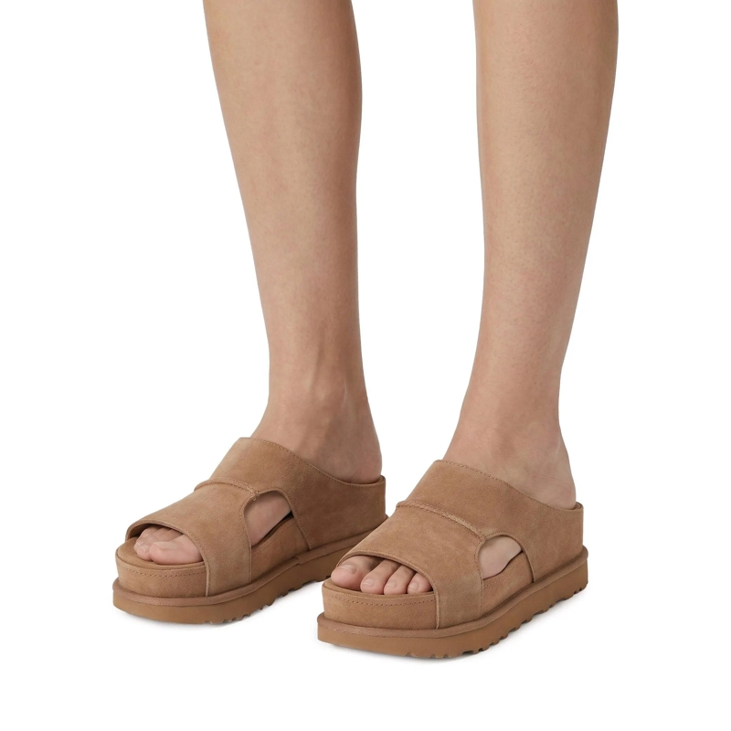 UGG Schnürschuhe Sandalen aus Veloursleder braun