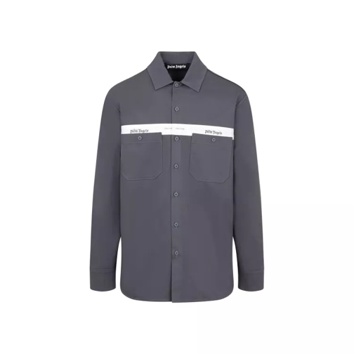 Palm Angels Sartorial Tape Work Anthracite Cotton Shirt Grey 