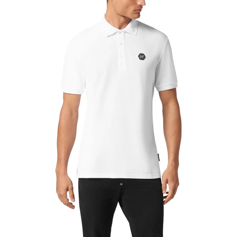Philipp Plein Top Poloshirt Gothic Plein weiss(Image 3)