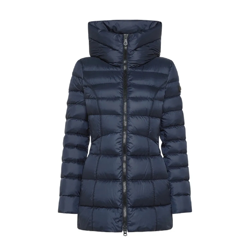 Peuterey  Long Slim-Fit Down Coat With Quilted Padding Blue