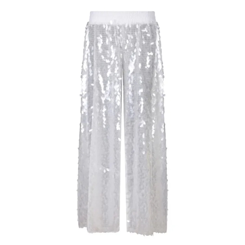 Norma Kamali Wide-Leg Trousers With White Sequins White 