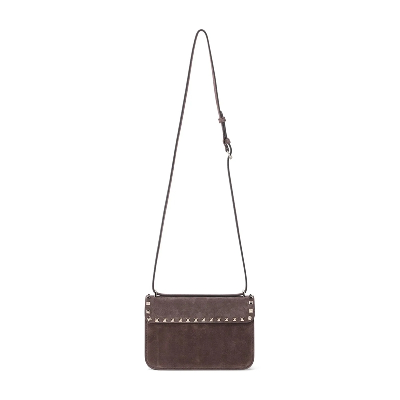 Valentino Garavani Crossbody Bag Umhängetasche Rockstud aus Veloursleder braun(Image 2)