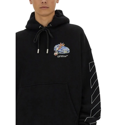 Off-White  Oversized Black Hoodie With Graphic Back Design Black (Image 4)