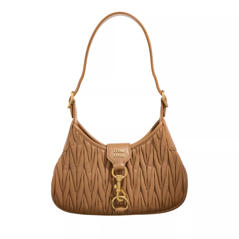 Miu Miu Schultertasche Mateless Nappa Leather Bag Caramel