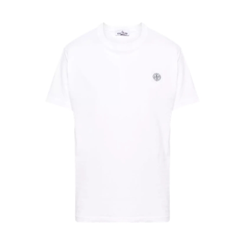Stone Island T-Shirt mit Logo-Patch A0001 WHITE 