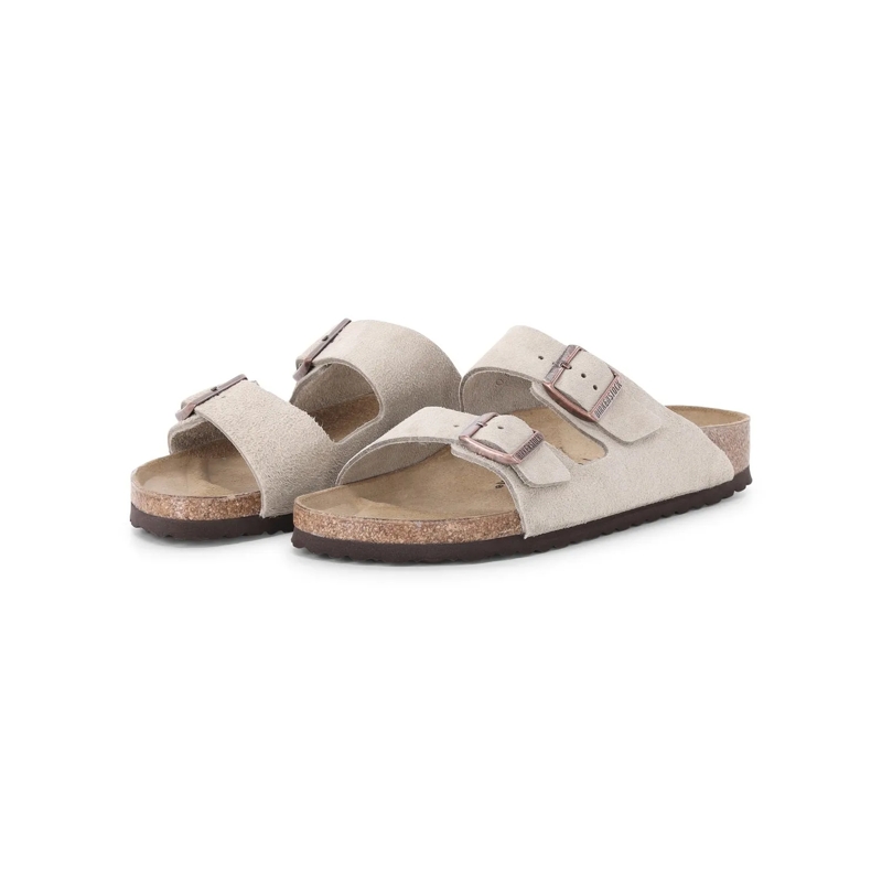 Birkenstock Schnürschuhe Sandale Arizona aus Veloursleder beige