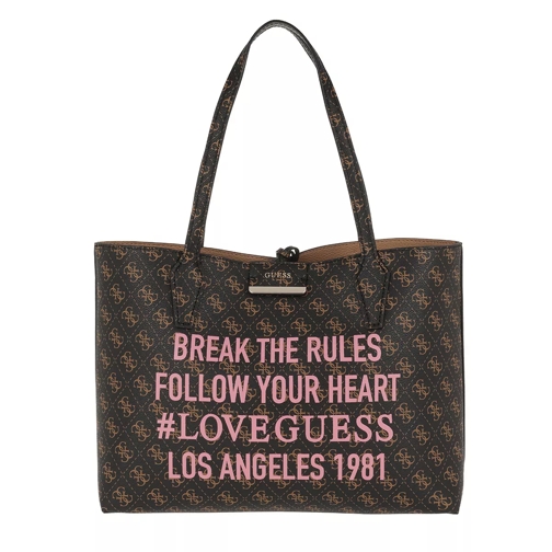 Guess Bobbi Inside Out Tote Brown Logo/Camel Tote