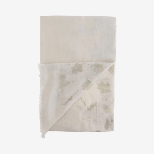 Faliero Sarti Écharpe légère Ivory Silk And Linen Scarf With Fringed Edges Neutrals (Image 3)