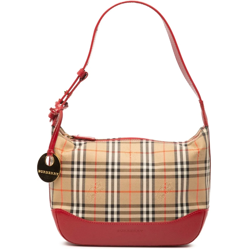 Burberry Schultertasche Haymarket Check Canvas Shoulder Bag braun
