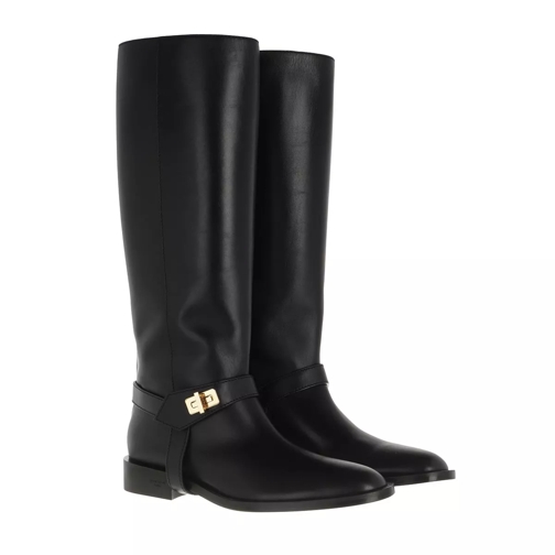 Givenchy Eden High Flat Boots Leather Black Stiefel