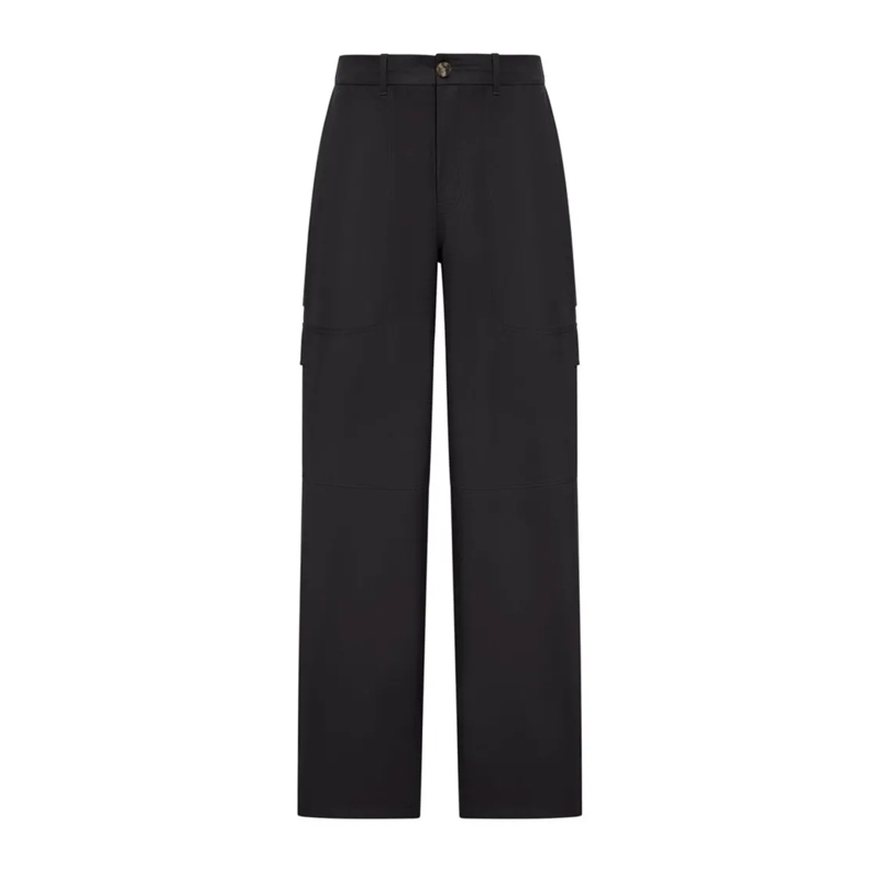 Jacquemus Pantalon Wide Leg Cargo Pants Black