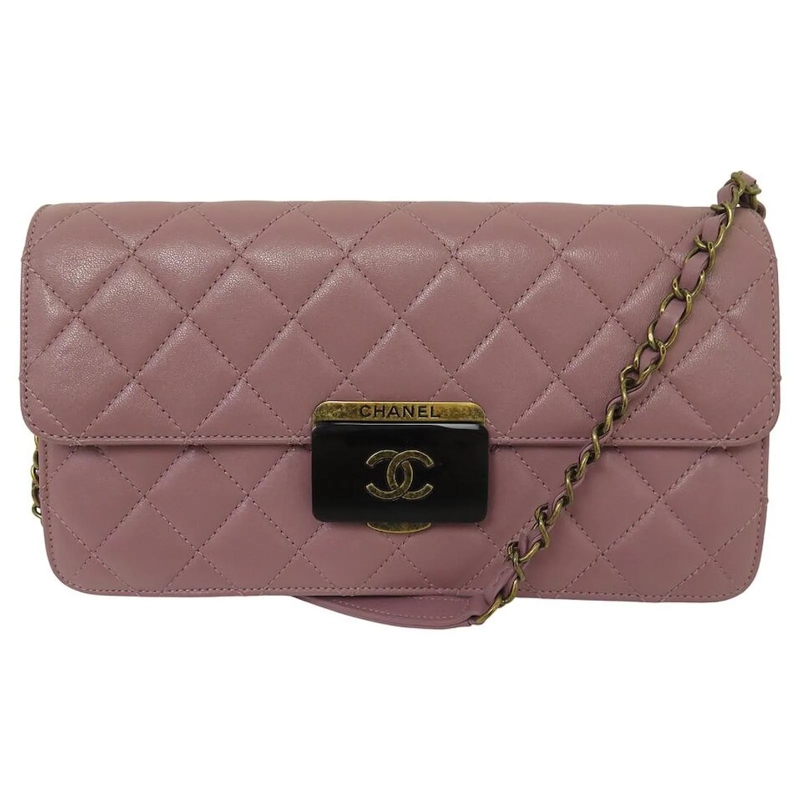 Chanel Clutch CHANEL HANDTASCHE BEAUTY LOCK GEQUILTED LEDER ROSA pink