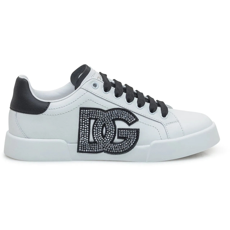 Dolce&Gabbana Low-Top-Sneaker Portofino Light Leather Sneakers With Dg Logo White(Image 9)