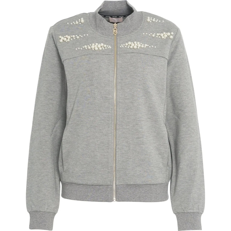 LIU JO  Sweatshirt with pearls grau