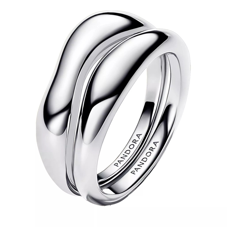 Silver Wave Ring Stack