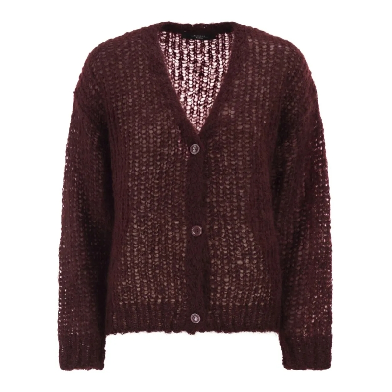 Max Mara Vest Wkddanza - Mohair Cardigan Burgundy