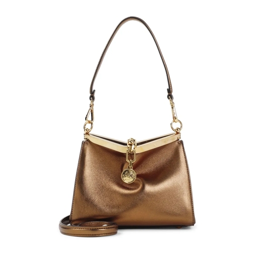 Etro Schoudertas Brown Laminated Leather Vela Bag Brown