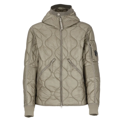 CP Company Olive Green Padded And Quilted Jacket Green Donzen jassen