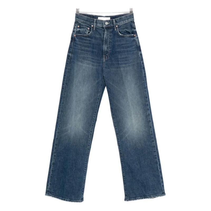 Mother Jeans Mid-Rise Straight-Leg Jeans With Distinctive Stitc Green