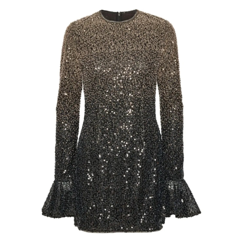 Rotate Mini-jurk Sequined Mini Dress With Gradient Effect Grey