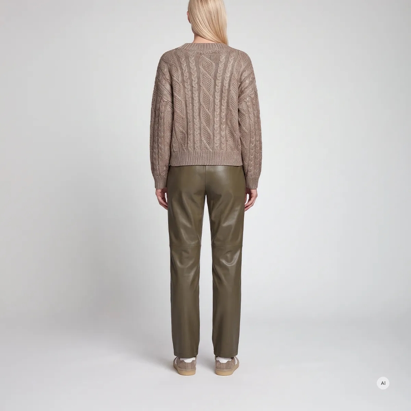 Marc Aurel Pullover Pullover- Folienbeschicktung- Rippenabschlüsse beige(Image 4)