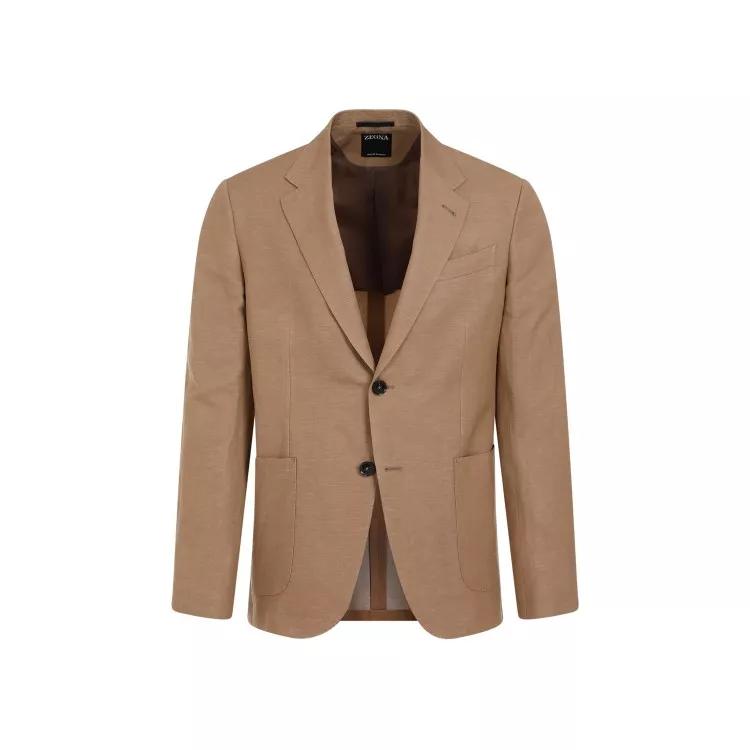 Zegna - Mid Brown Wool Trofeo Formal Summer Jacket - Größe 52 - braun