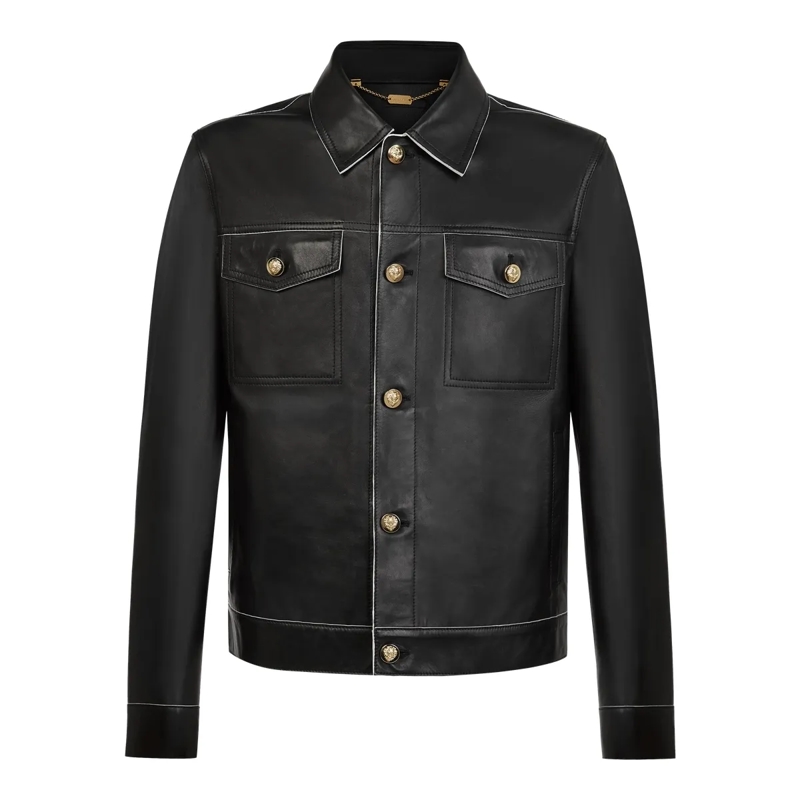 BILLIONAIRE Daunenjacke Lederjacke schwarz