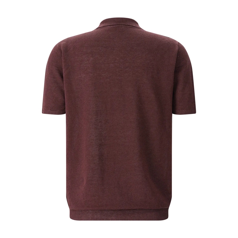 Roberto Collina Polo Poloshirt aus Leinen blau(Image 5)