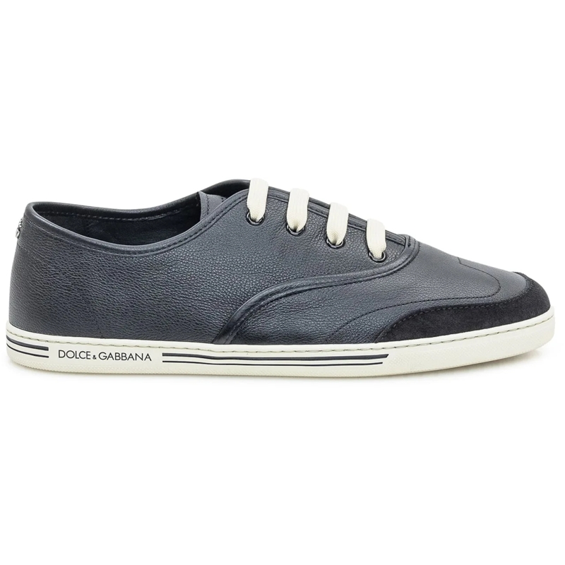 Dolce&Gabbana Low-Top-Sneaker Dolce & Gabbana Sneakers Vit Back in Pelle Blu dunkelblau